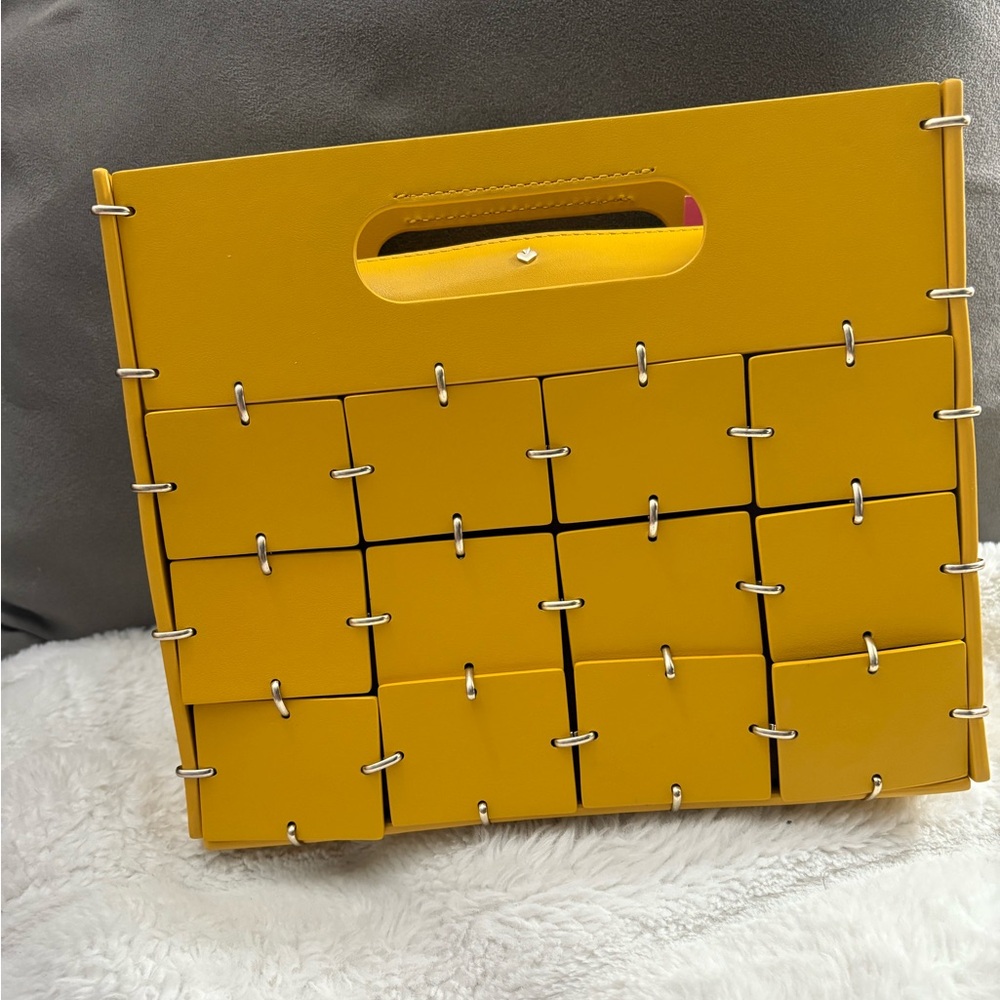 Kate Spade Mustard Woven Shoulder Bag - Picture 6 of 14